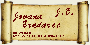 Jovana Bradarić vizit kartica